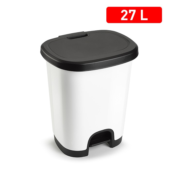 [8414926307730] PATTUMIERA A PEDALE BLACK 27 L BIANCO