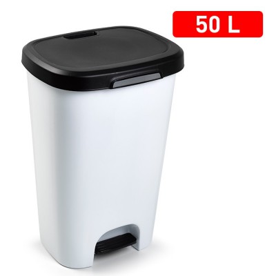 [8414926321569] PATTUMIERA A PEDALE BLACK 50L BIANCO