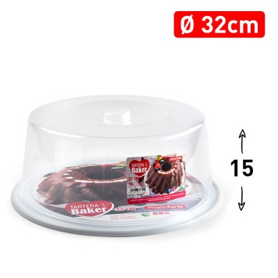 [8414926354000] PORTA TORTA BAKER L 32 CM BIANCO