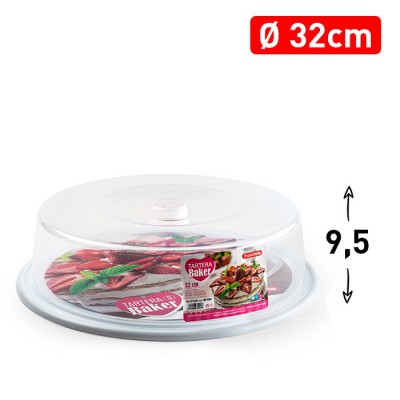[8414926354017] PORTA TORTA BAKER S 32CM BIANCO