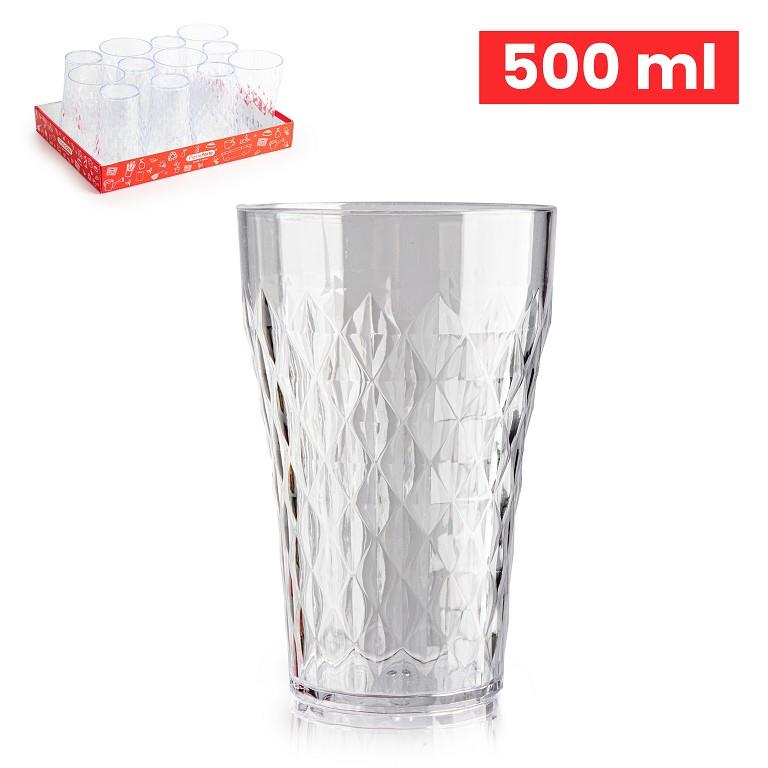 [8414926679233] BICCHIERE RHOMB ELITE 500 ML TRASPARENTE