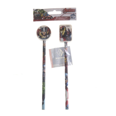 [8422535873263] MATITE 2 PZ CON GOMMA AVENGERS