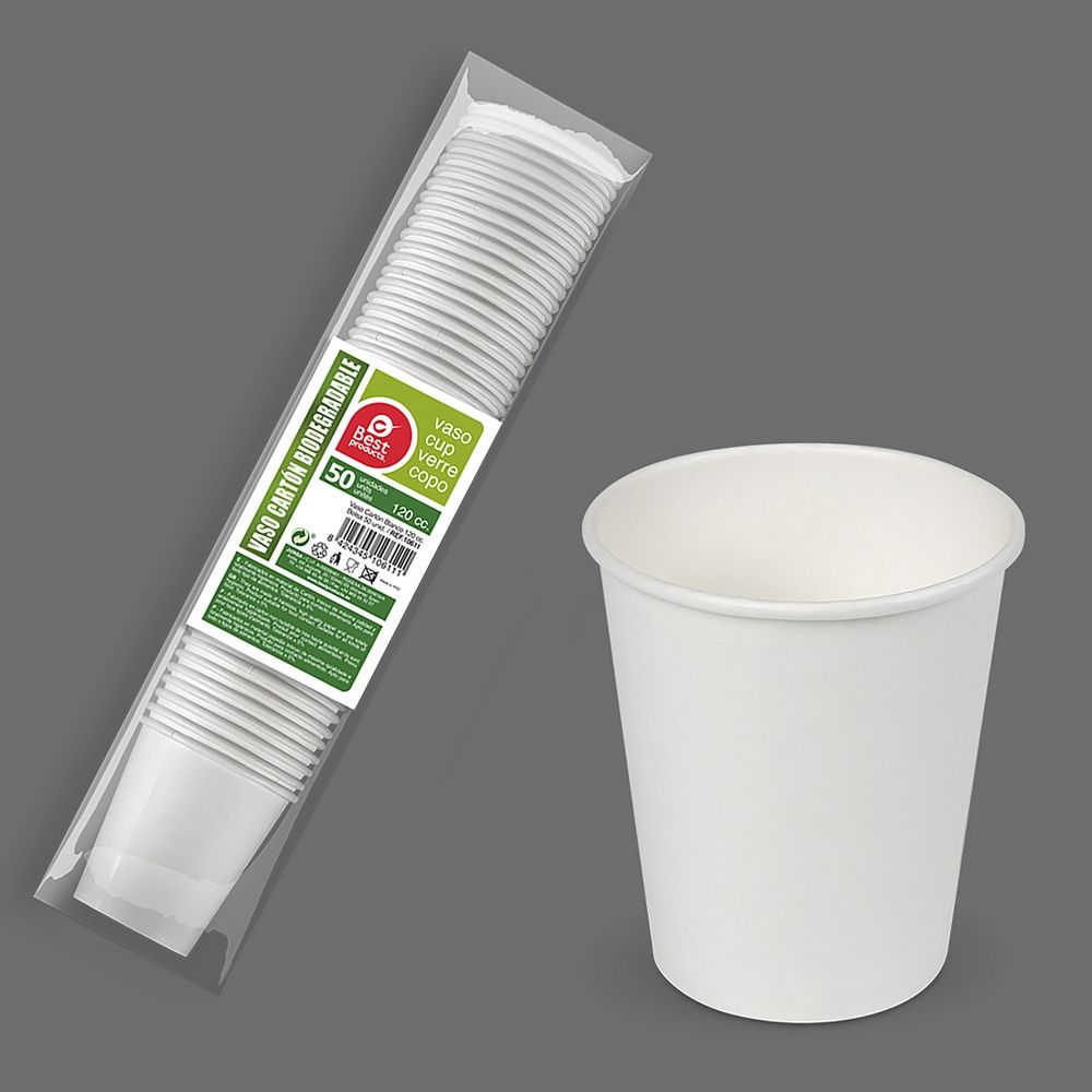 [8424345106111] BICCHIERI CARTA BIANCO 120CC - 50PZ