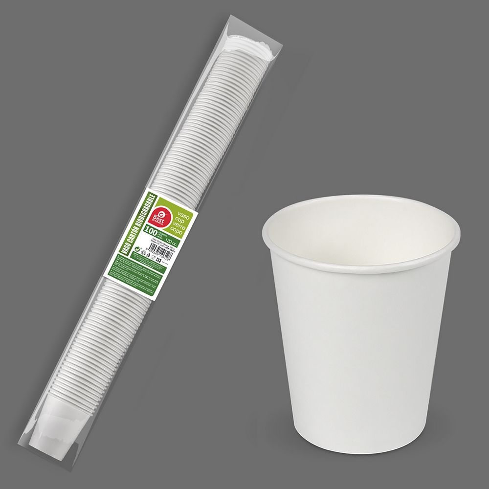 [8424345106128] BICCHIERI CARTA BIANCO 120CC - 100PZ