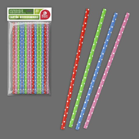 [8424345106661] CANN. M/USO IN CART. BIODEGR. D6X197MM 25PZ A POIS