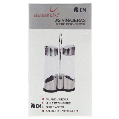 [8424906507043] SET OLIERA VETRO I ACCIAIO