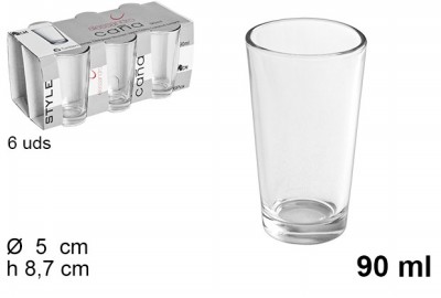 [8424906543690] SET 6 BICCHIERINI DA LIQUORE CANA 90ML