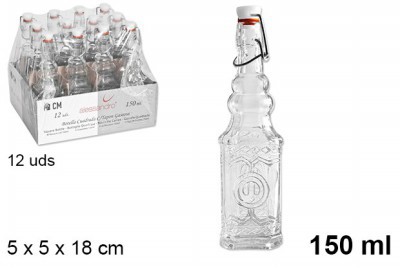 [8424906545618] BOTTIGLIA QUADRATA C/COPERCHIO 150 ML