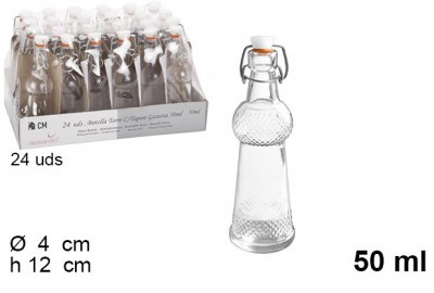 [8424906545670] BOTTIGLIA VETRO C/COPERCHIO ERM. 50ML