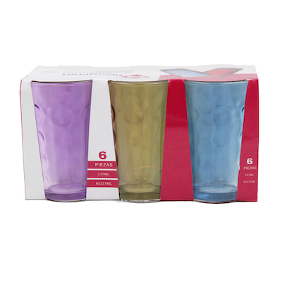 [8430540590952] SET 6 BICCHIERI 237 MLX6COLOR