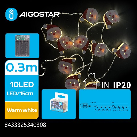 [8433325340308] 3AA,DECORAZIONI DA APPENDERE,LUCE CALDA,1,5M