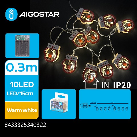 [8433325340322] 3AA,DECORAZIONI DA APPENDERE,LUCE CALDA,1,5M