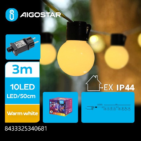 [8433325340681] CATENA LUMINOSA A BASSO VOLTAGGIO G50 CON LUCI TON