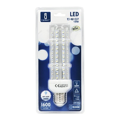 [8433340001086] LED B5 T3 4U 19W E27 6400K BIANCO