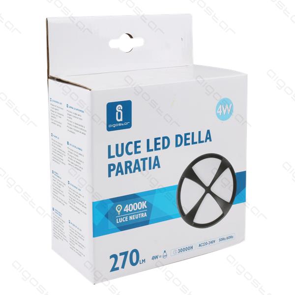 [8433340002557] LED BULKHEAD LIGHT 4W D17X7,3CM 4000K NATURALE