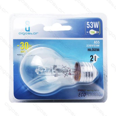 [8433340004742] BULBS A55 E27 53W MATE IN CLAMSHELL