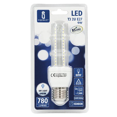 [8433340004803] LED B5 T3 2U 9W E27 6400K BIANCO
