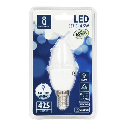 [8433340005503] LAMP LED OLIVA A5 C37 E14 5W=45W 6400K FREDDO