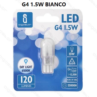 [8433340005787] LAMP LED BISPINA G4 1,5W=15W 6500K FREDDO