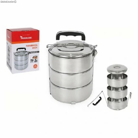 [8433774725060] PORTA PRANZO PRIVILEGGE ACCIAIO 14CM TPRIPLO PIATT