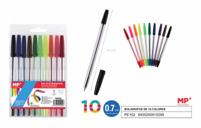 [8435250910298] PENNE A SFERA 0.7MM CONF. 10 COLORI