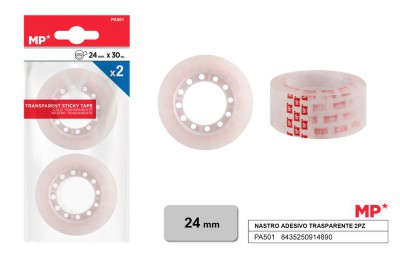 [8435250914890] NASTRO ADESIVO XL 24MMX30M 2PZ TRASPARENTE