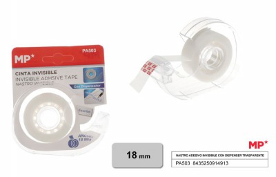 [8435250914913] NASTRO ADESIVO INVISIBILE 18MMX30M + DISPENSER