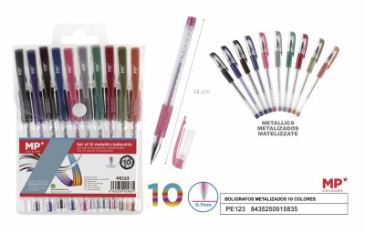 [8435250915835] PENNA GEL METALLIC 0.7MM CONF. 10 COLORI