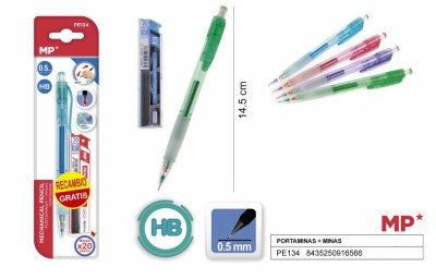 [8435250916566] PORTAMINE C. GOMMINO 0.5MM + RICARICA HB