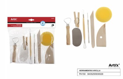 [8435250930029] SET ACCESSORI LAVORAZIONE ARGILLA 8PZ