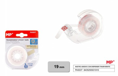 [8435250931910] NASTRO ADESIVO 18MMX30M TRASP. + DISPENSER
