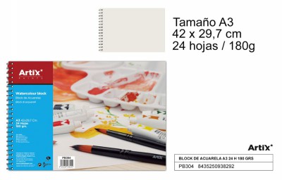 [8435250938292] BLOCCO DA DISEGNO PER PITTURA A OLIO A3 180G