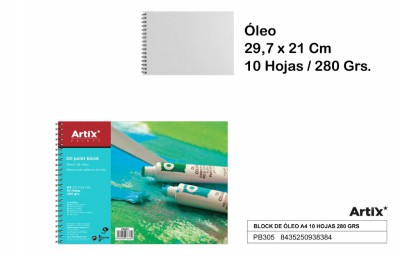 [8435250938384] ARTIX BLOCCO DISEGNO OLIO SPIRALATO A4 10F
