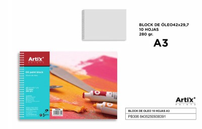 [8435250938391] ARTIX BLOCCO DISEGNO OLIO SPIRALATO A3 10F