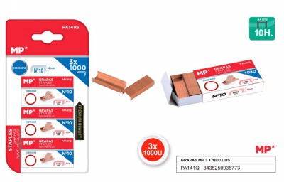 [8435250938773] PUNTI METALLINI N°10 CONF. 3*1000PZ COL. RAME