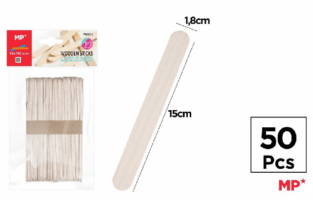 [8435250941896] BASTONCINO IN LEGNO 15X1.8CM 50PZ