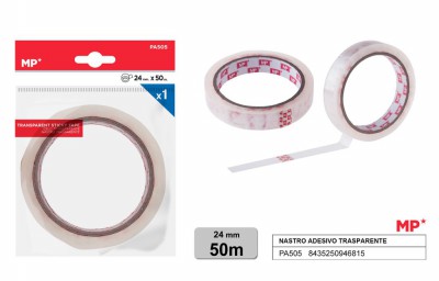 [8435250946815] NASTRO ADESIVO 24MMX50M TRASPARENTE