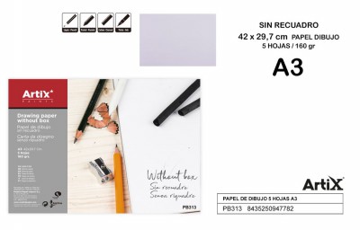 [8435250947782] ARTIX BLOCCO DISEGNO A3 5F
