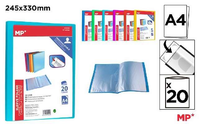 [8435250950249] PORTALISTINI PERSONALIZZABILE A4 20 BUSTE COL.