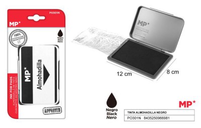 [8435250966981] TAMPONE PER TIMBRI 12X8CM NERO
