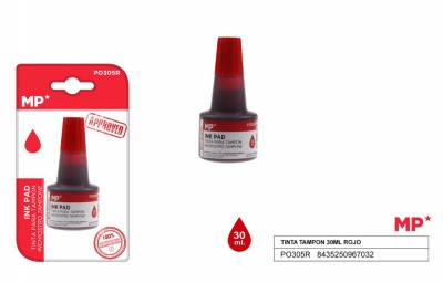 [8435250967032] INCHIOSTRO PER TIMBRI 30ML ROSSO