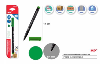 [8435250972043] MARCATORE CD/DVD PUNTA FINE 0.4MM VERDE