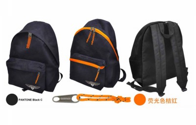 [8435250979257] SAMPACK ZAINO 2ZIP 43*35*24CM NERO+DETT. ARANCIONE