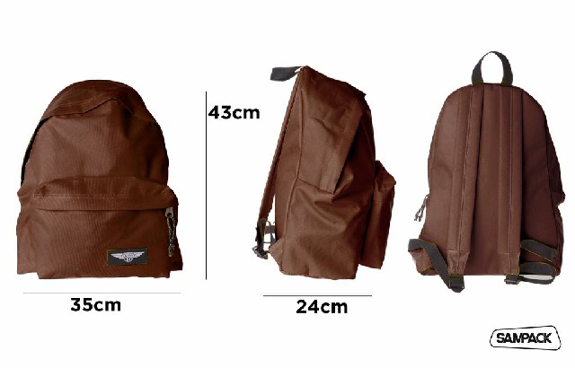 [8435250979332] SAMPACK ZAINO 2ZIP 43X35X24CM MARRONE+DETT. NERO