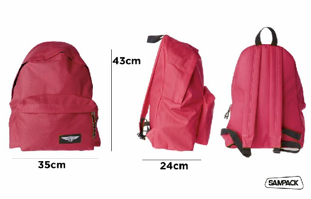 [8435250979349] SAMPACK ZAINO 2ZIP 43X35X24CM BORGOGNA+DETT. NERO