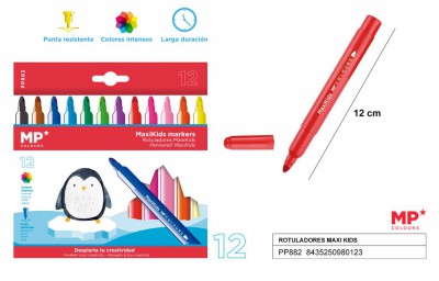 [8435250980123] PENNARELLI PUNTA LARGA CONF. 12 COLORI