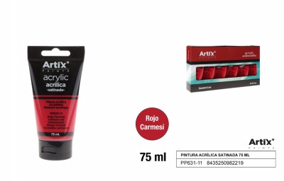 [8435250982219] ARTIX PITTURA ACRILICA 75ML ROSSO CREMISI