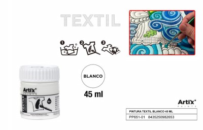 [8435250982653] ARTIX PITTURA PER TESSUTI 45ML BIANCO