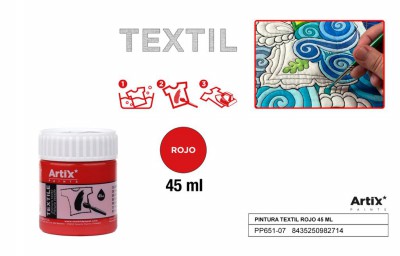 [8435250982714] ARTIX PITTURA PER TESSUTI 45ML ROSSO