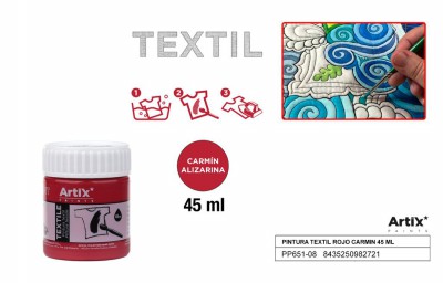 [8435250982721] ARTIX PITTURA PER TESSUTI 45ML ROSSO CARMINIO
